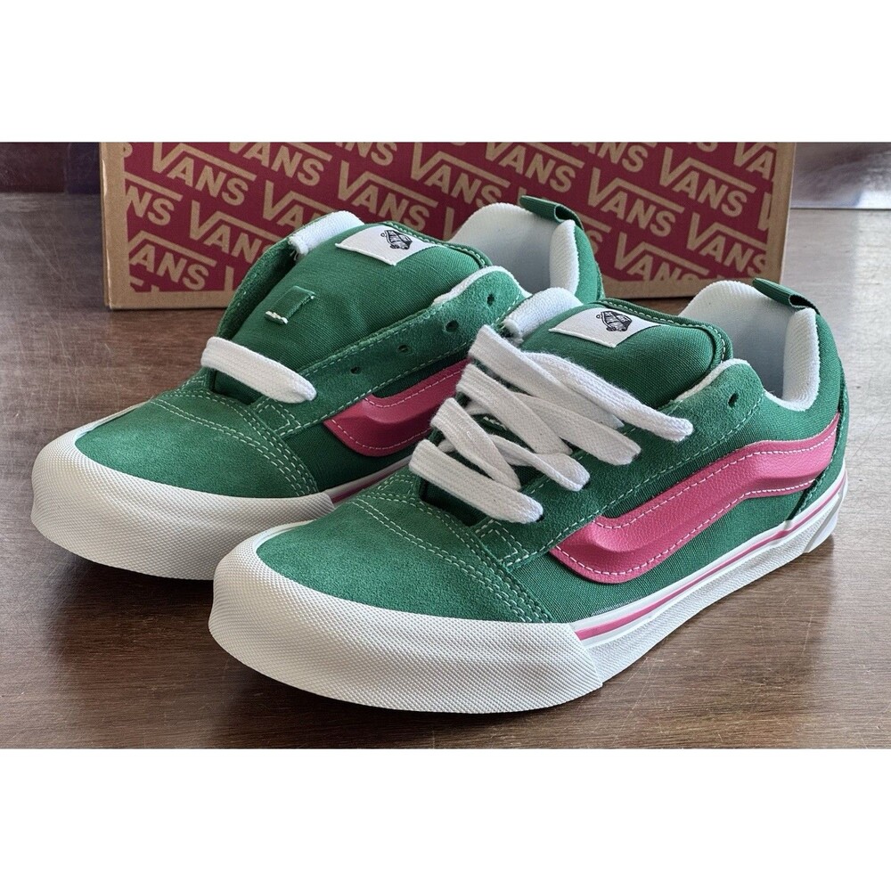 Men’s Size 6 Vans Knu Skool Women's Size 7.5 Green and Pink VN000D2TBOC NIB